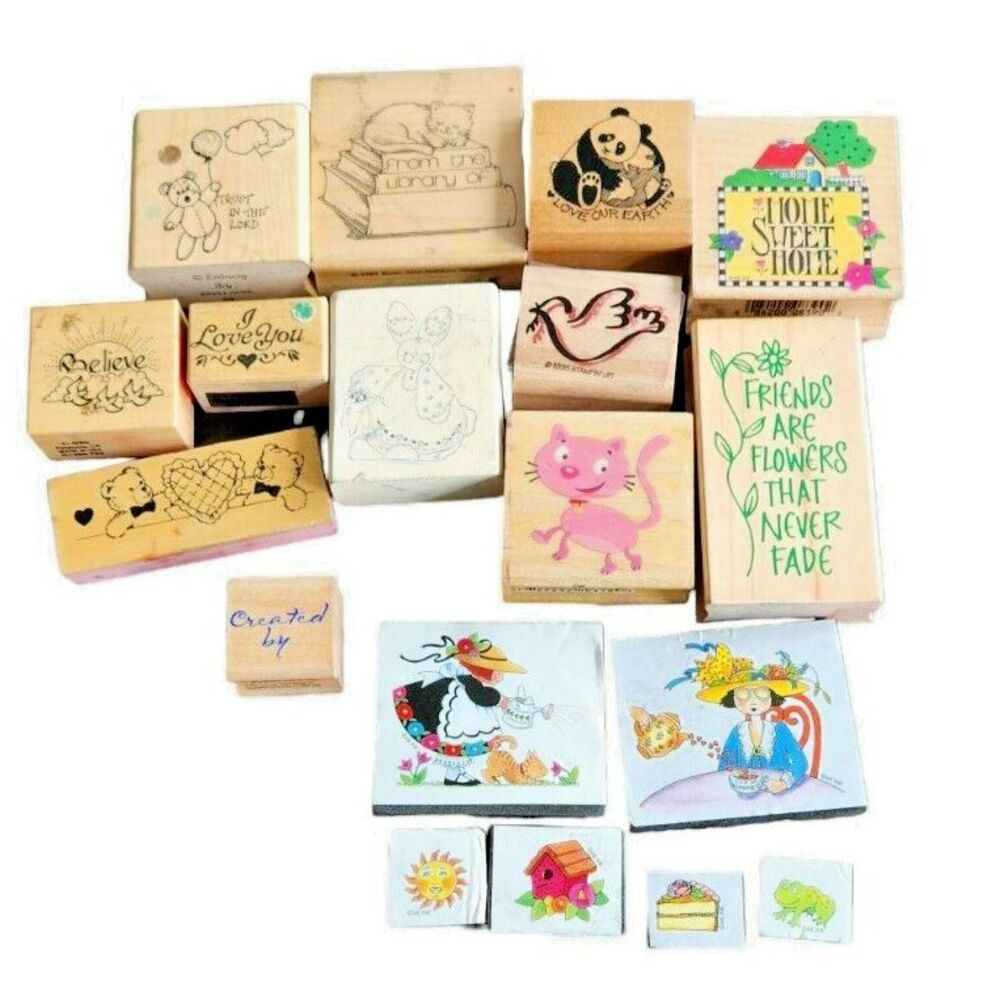 Wooden Stamps‎ Lot